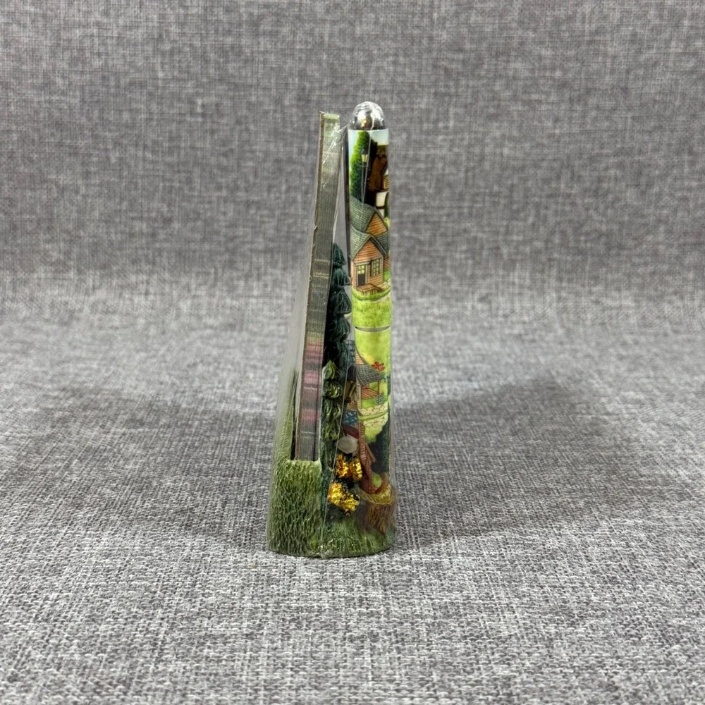 NEW 3D Resin Lake Boat Cabin Notepad & Pen Holder Set Cottagecore Rustic Desk
